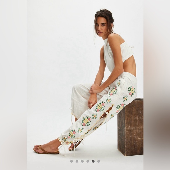 NWT FREE PEOPLE SPRING BREEZE TIE PANTS